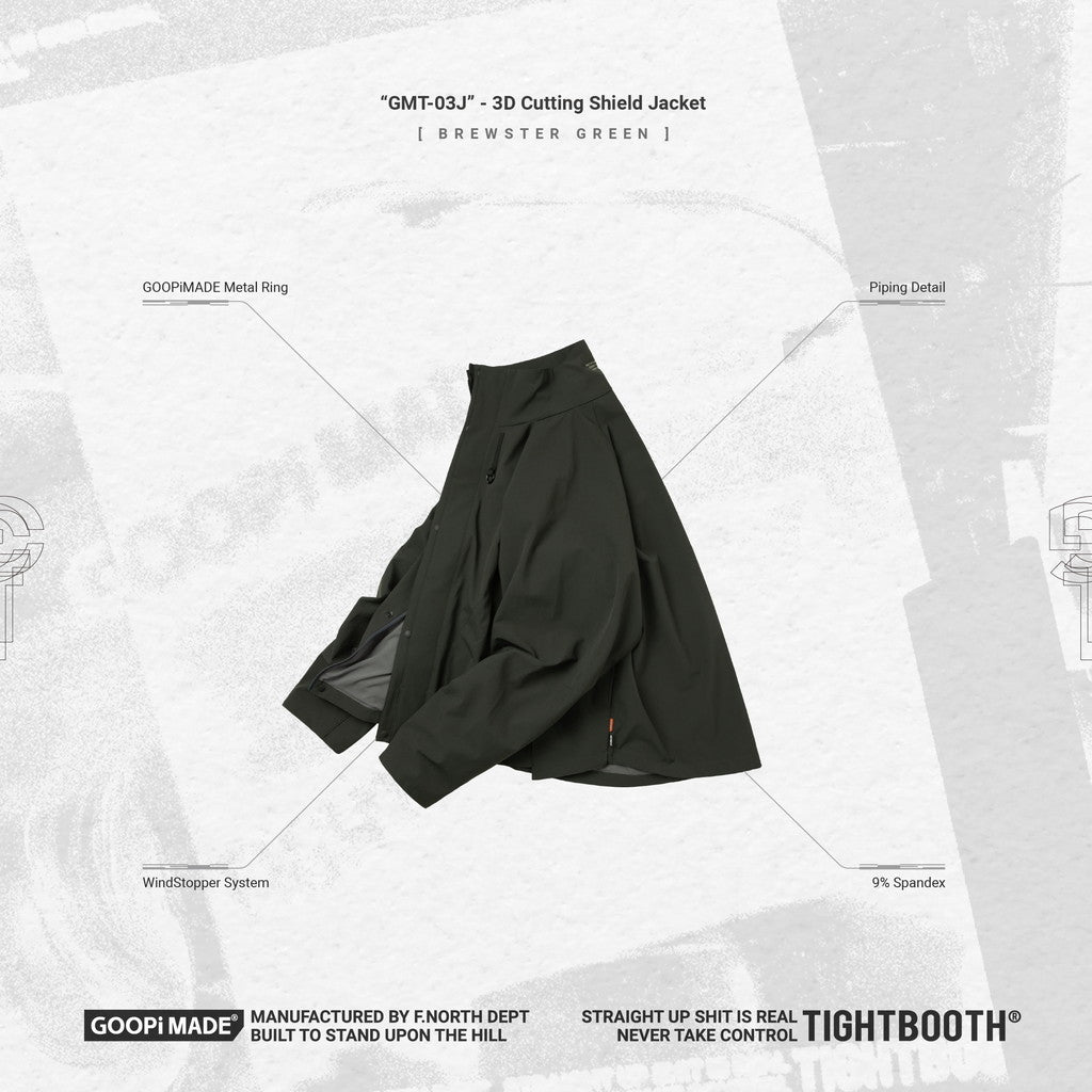 TBPR | “GMT-03J” 3D 切割屏蔽外套 #BREWSTER 綠色 [GOOPI-23AW-DEC-TBPR-03]