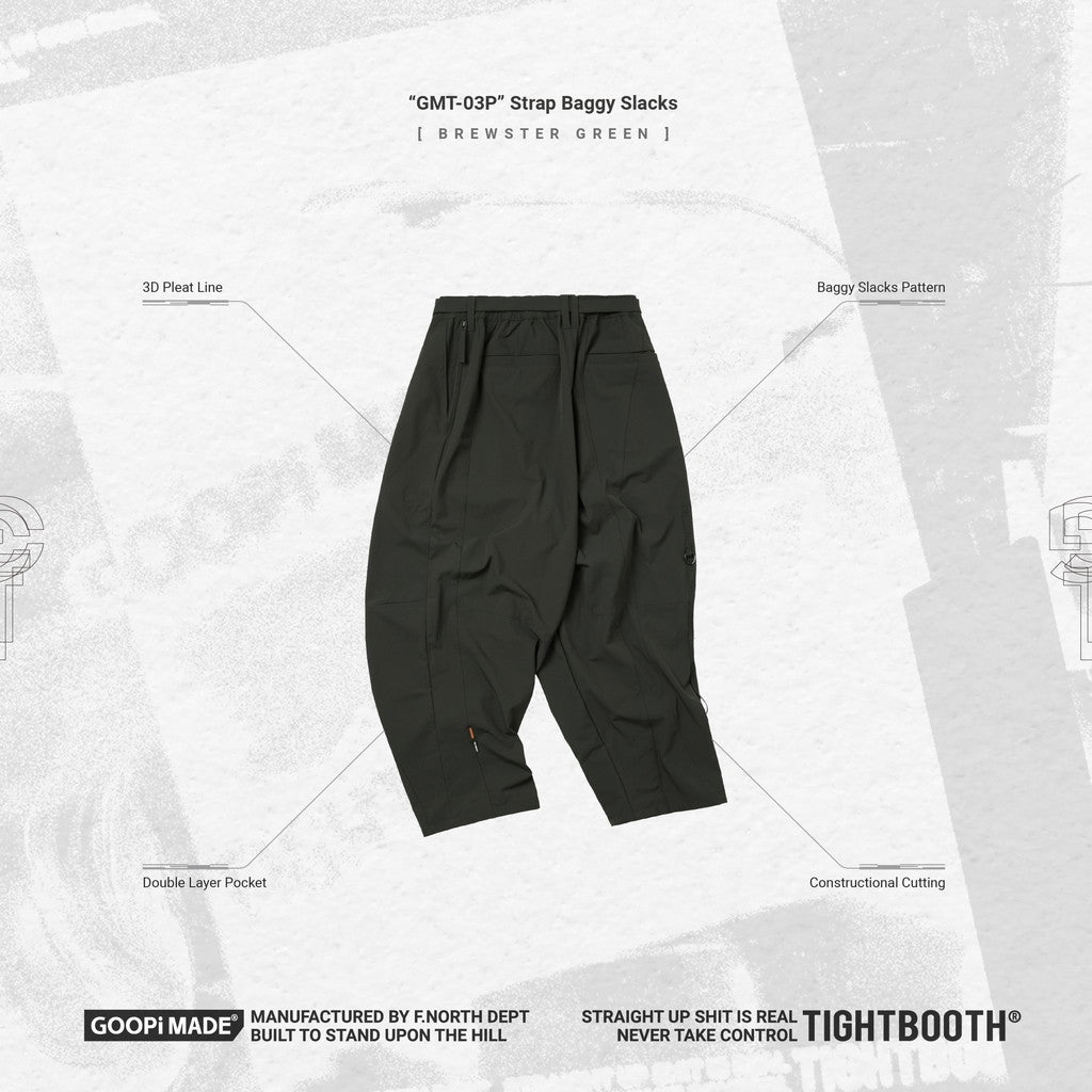 TBPR |「GMT-03P」肩帶寬鬆休閒褲#BREWSTER 綠色 [GOOPI-23AW-DEC-TBPR-05]