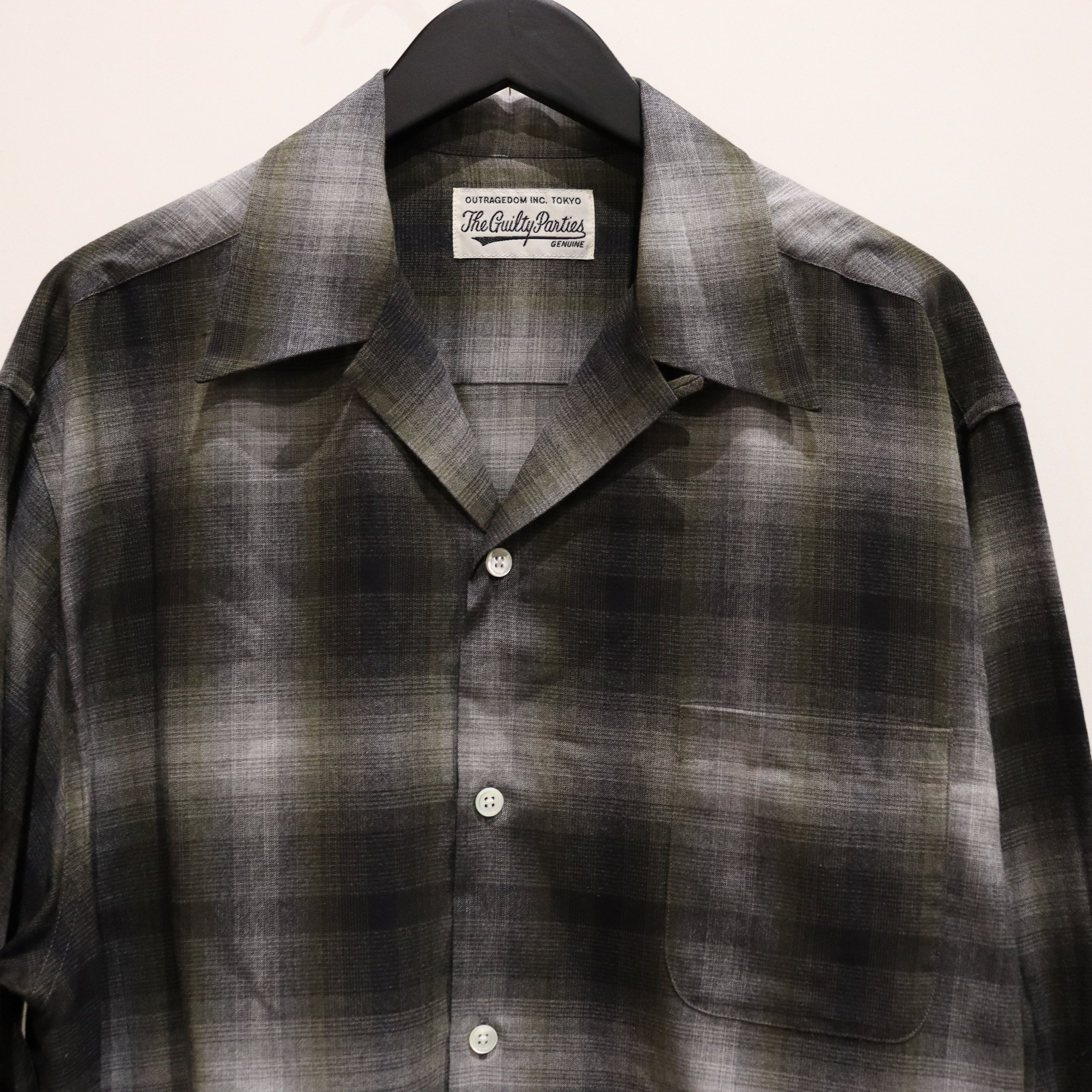 OMBRE CHECK OPEN COLLAR SHIRT L/S -TYPE 3- #YELLOW [23FW-WMS-OC03]