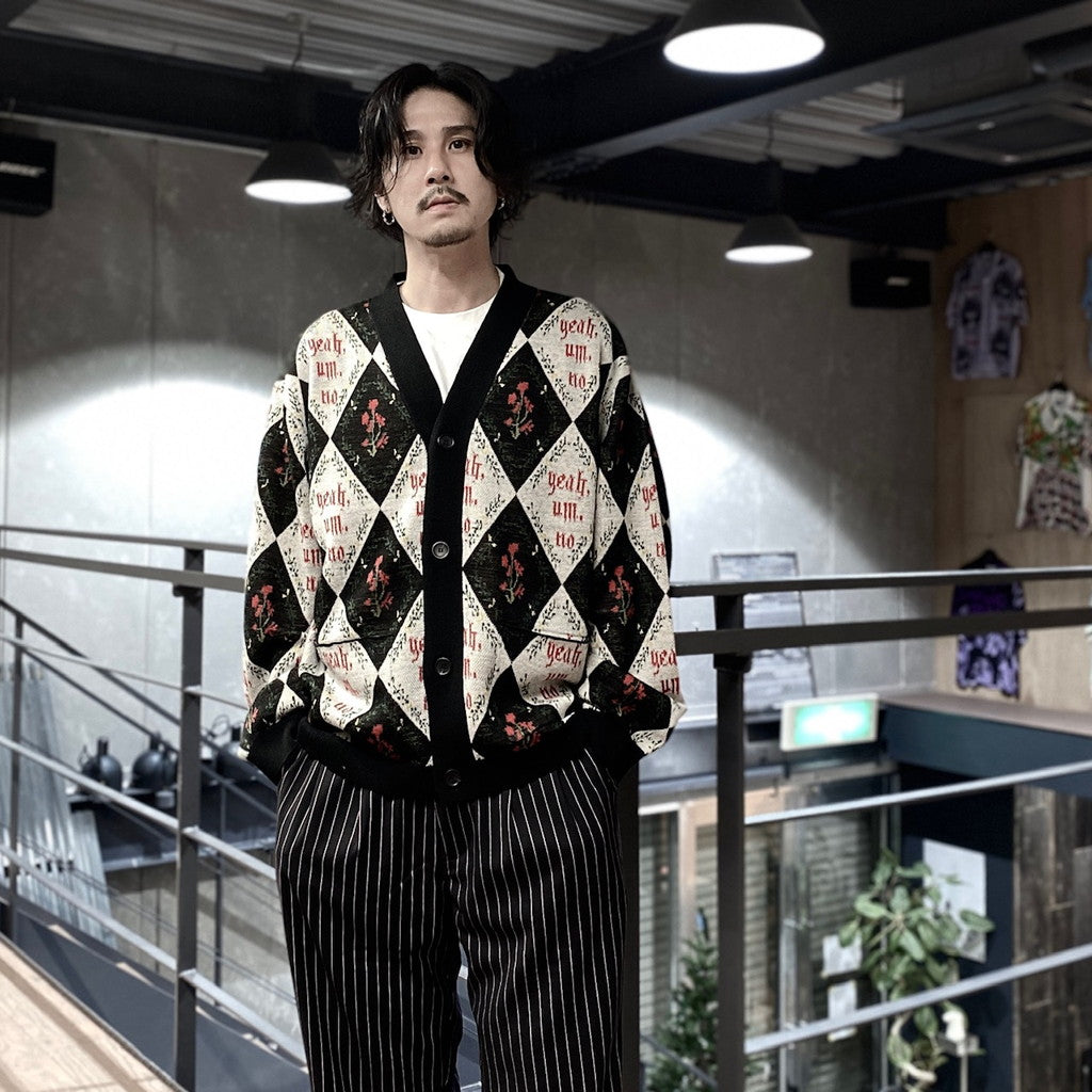 YEAH UM NO 針織開襟衫#黑色 [SC2320-KN07]