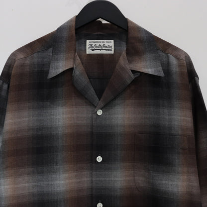 OMBRE CHECK OPEN COLLAR SHIRT L/S -TYPE 2- #BROWN [23FW-WMS-OC02]