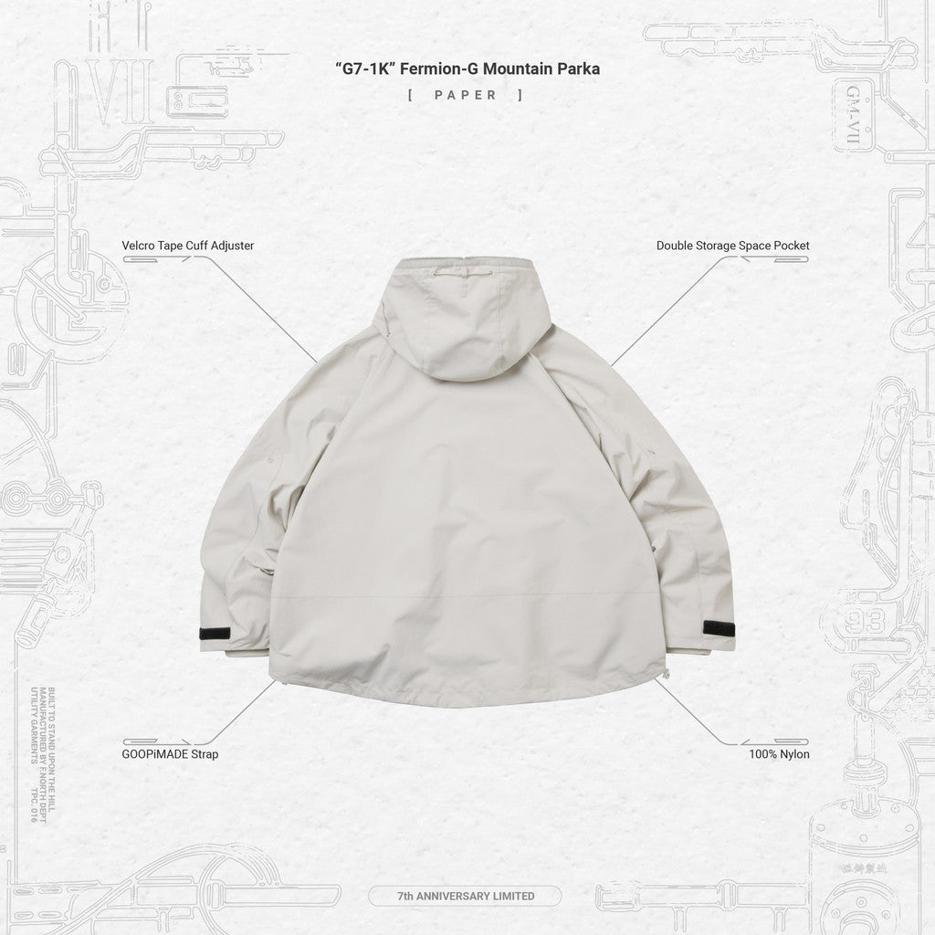 「G7-1K」Fermion-G 山地派克大衣 #PAPER [GOOPI-23AW-NOV-01]