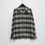 OMBRE CHECK OPEN COLLAR SHIRT L/S -TYPE 4- #GREEN [23FW-WMS-OC04]
