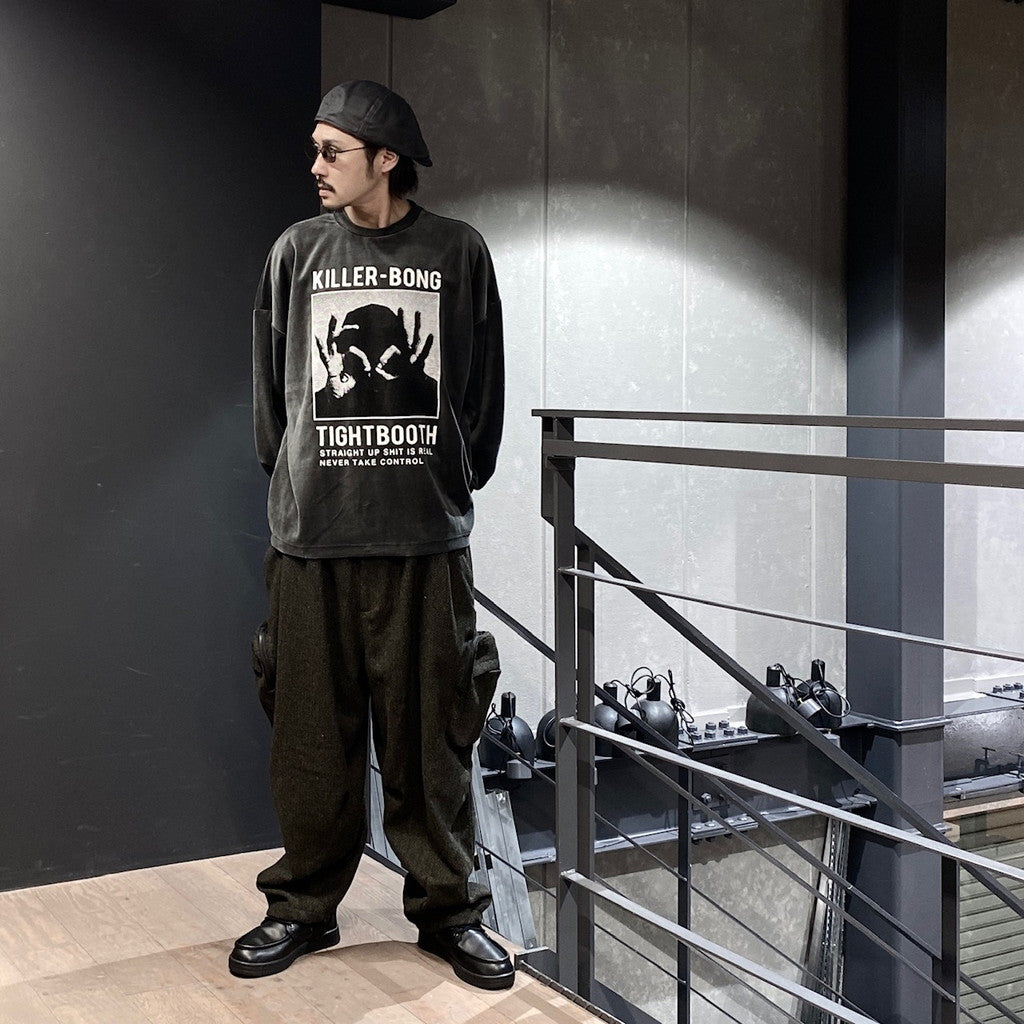 TBKB | HAND SIGN VELOURS #CHARCOAL [FW23-TBKB10]