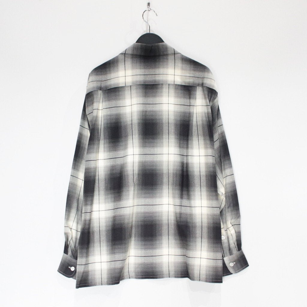 OMBRE CHECK OPEN COLLAR SHIRT L/S -TYPE 1- #WHITE [23FW-WMS-OC01]
