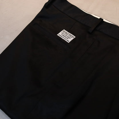 DOUBLE PLEATED CHINO TROUSERS #BLACK [24SS-WMP-PT10]