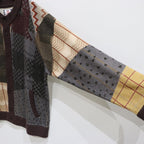 瘋狂圖案針織開襟衫#棕色 [SC2320-KN09]