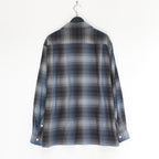 OMBRE CHECK OPEN COLLAR SHIRT L/S -TYPE 2- #NAVY [23FW-WMS-OC02]