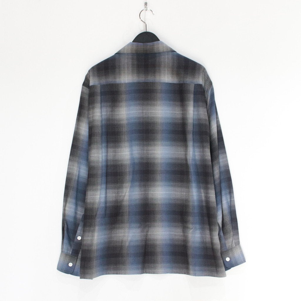 OMBRE CHECK OPEN COLLAR SHIRT L/S -TYPE 2- #NAVY [23FW-WMS-OC02]