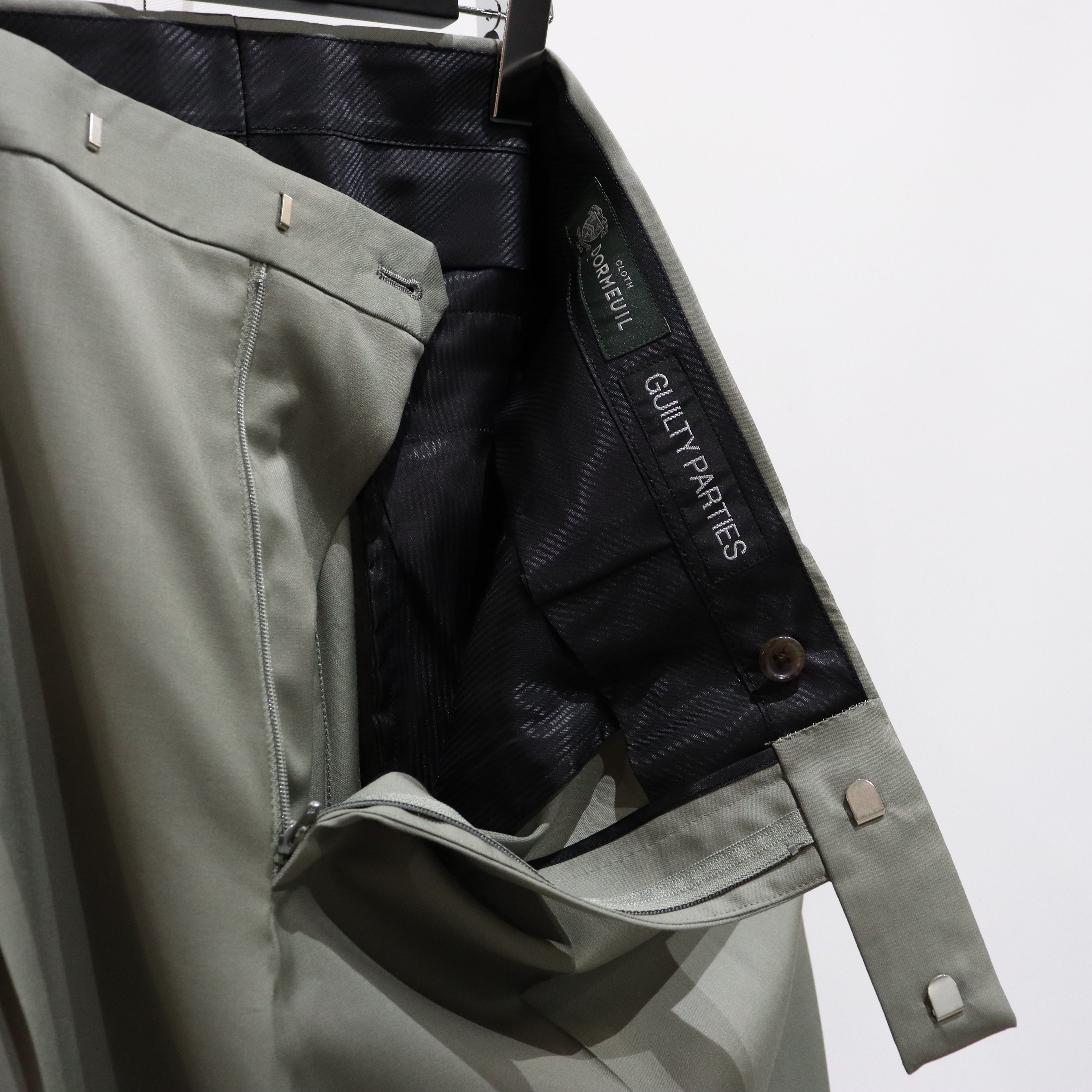 PLEATED TROUSERS -TYPE 2- #GRAYGREEN [23FW-WMP-TR08]