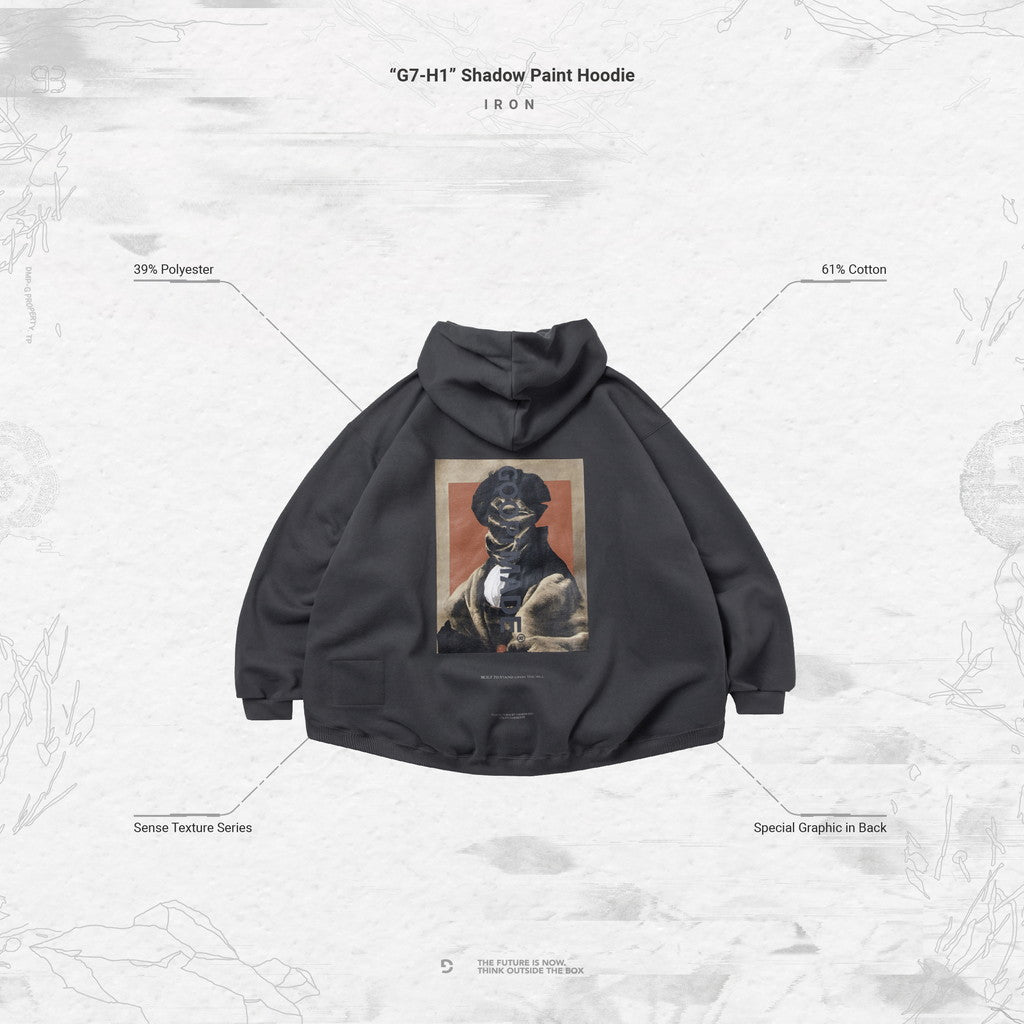 「G7-H1」陰影漆連帽衫#IRON [GOOPI-23AW-OCT-03]