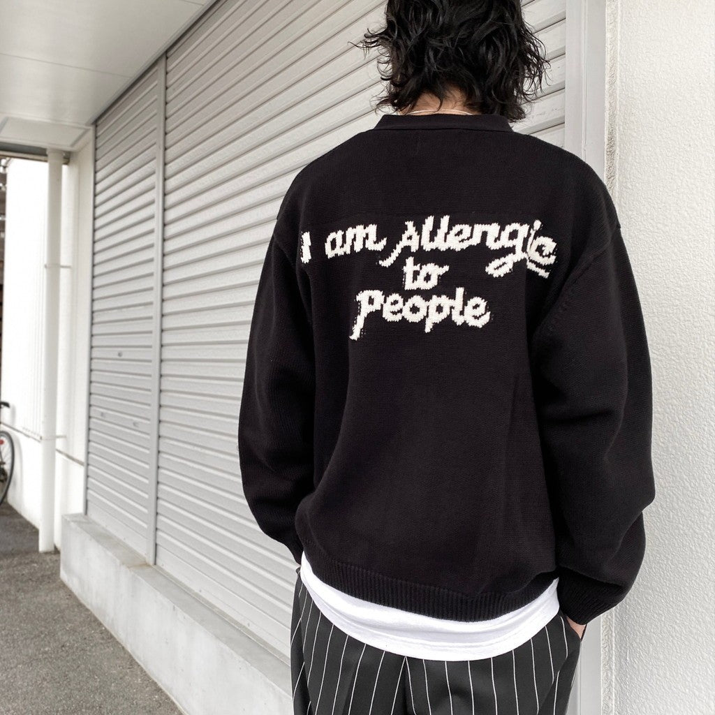 I am Allergic to PeopleKnit Cardigan #BLACK [SC2410-KN01]