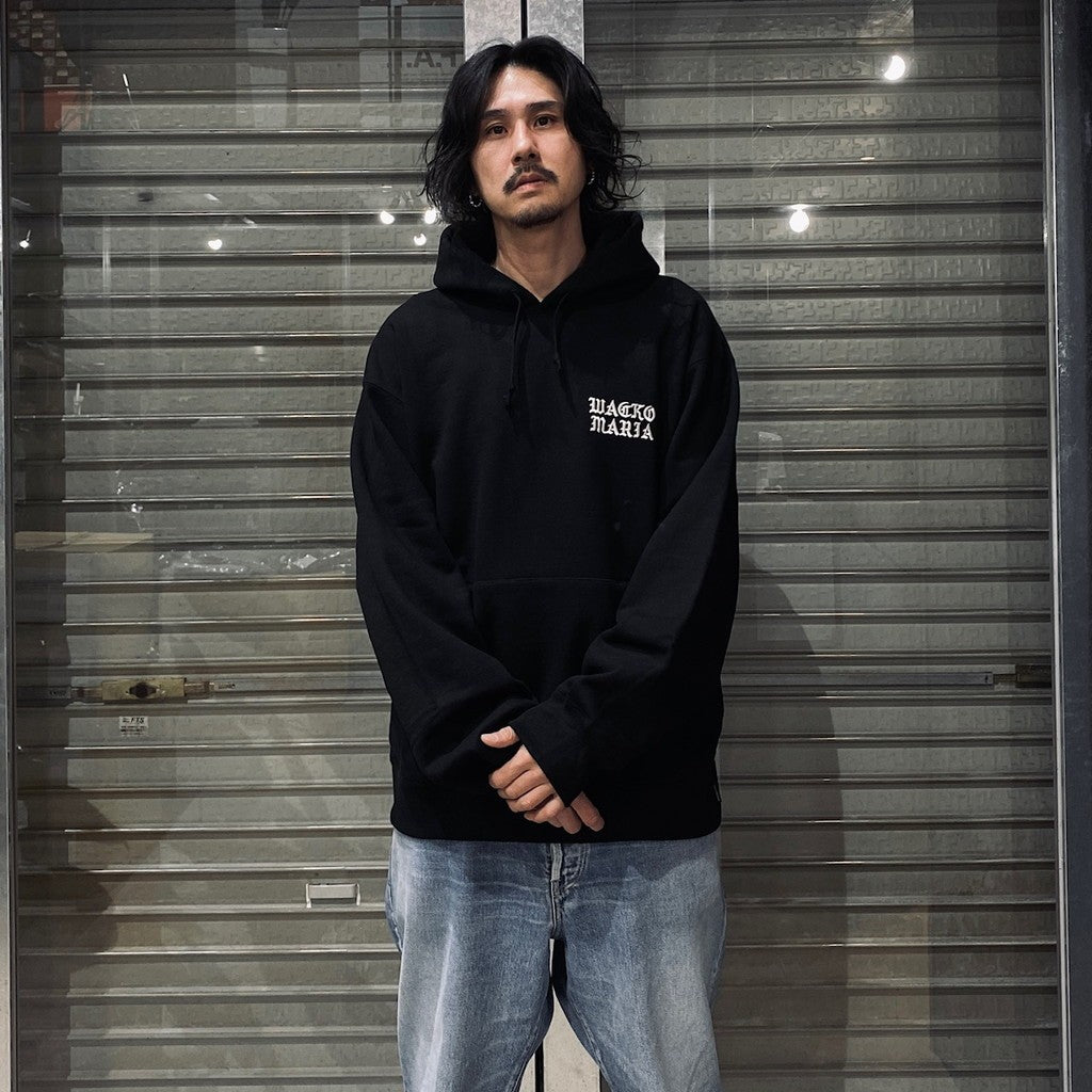 HEAVY WEIGHT PULLOVER HOODED SWEAT SHIRT -TYPE 2- #BLACK [24SS-WMC-SS05]