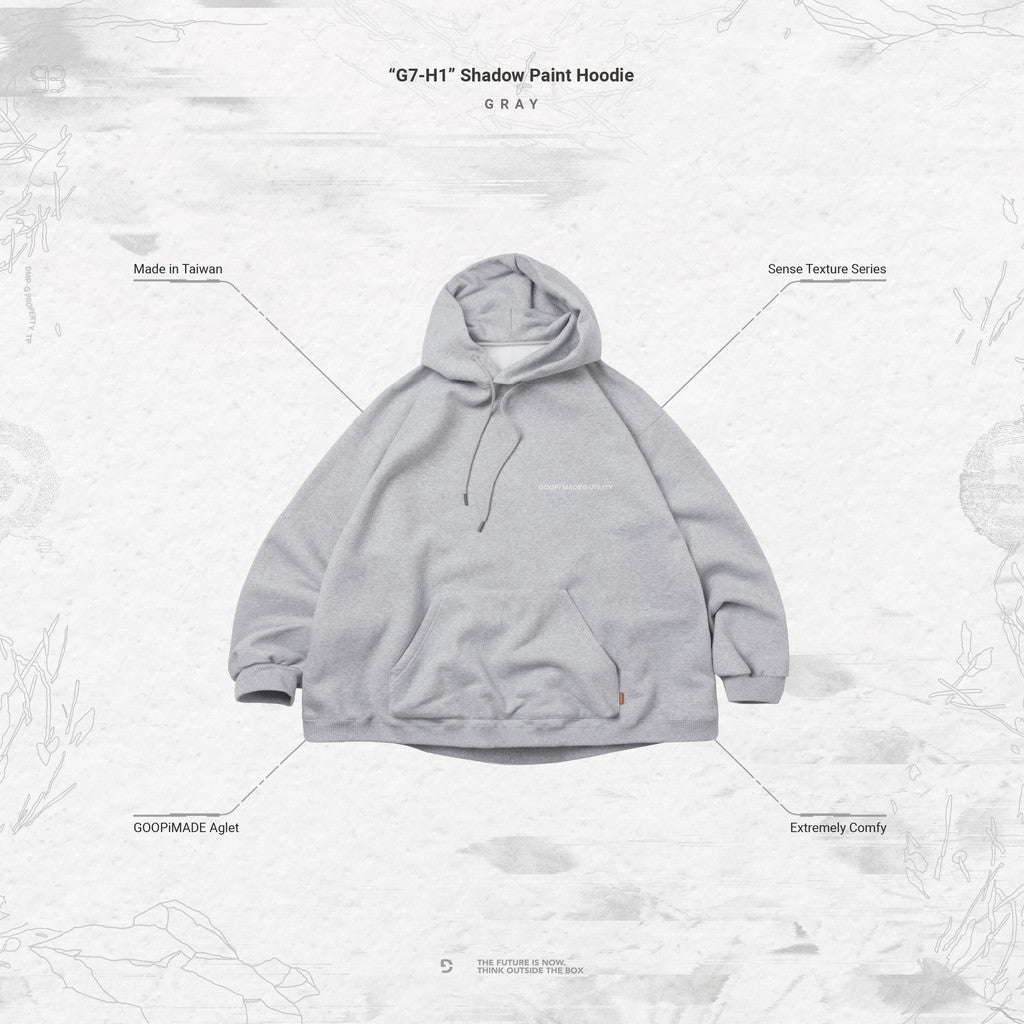 "G7-H1" 陰影漆連帽衫 #GRAY [GOOPI-23AW-OCT-03]