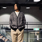 豹紋馬海毛開襟衫#紫色 [24SS-WMK-KN09]