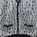 豹紋馬海毛開襟衫#L-藍色 [24SS-WMK-KN09]