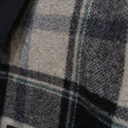 半拉鍊拼接格紋襯衫#黑色 [SC2320-SH04]