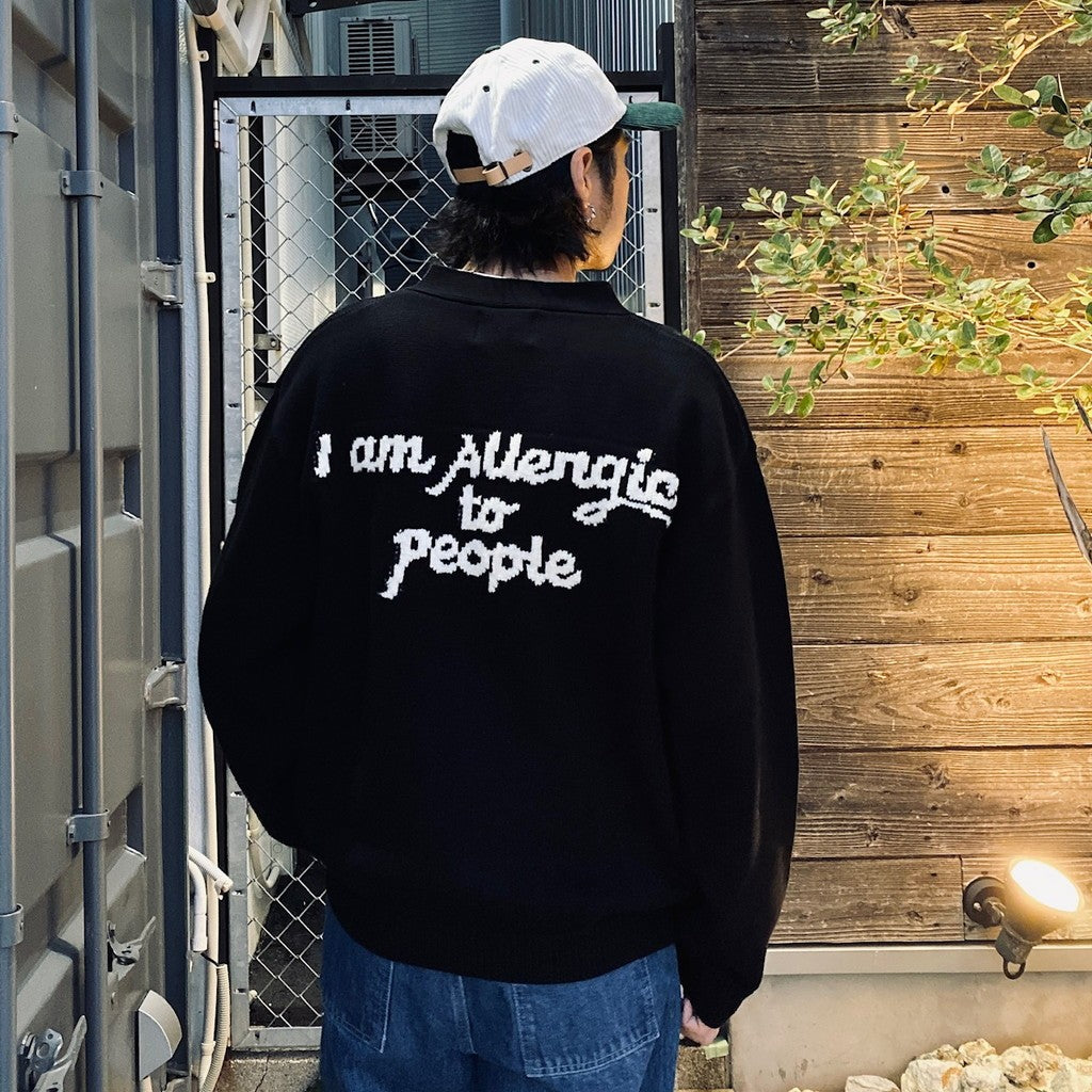 I am Allergic to PeopleKnit Cardigan #BLACK [SC2410-KN01]