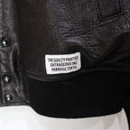 LEATHER VARSITY JACKET -A- -TYPE 2- #BLACK [23FW-WMO-BL03]