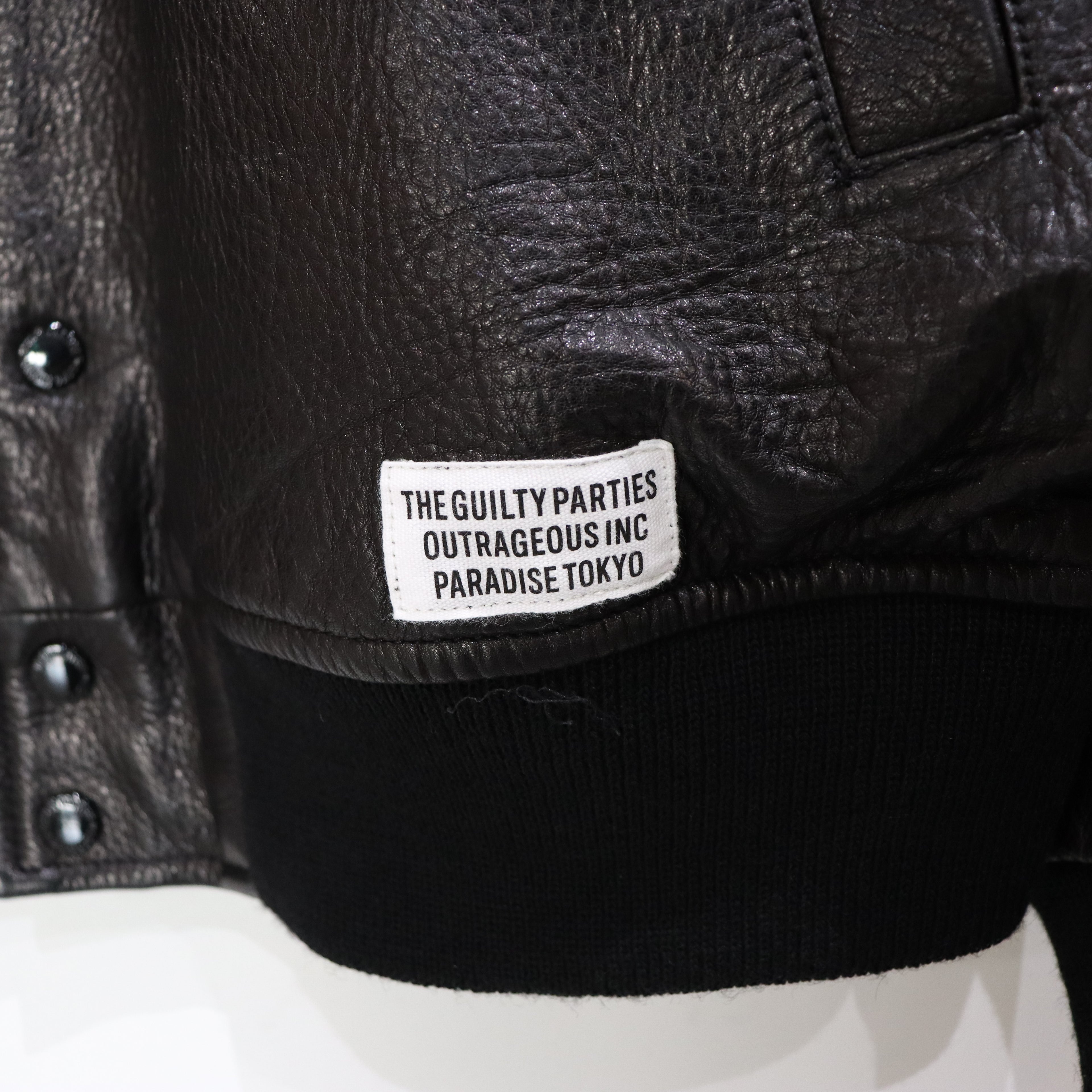 LEATHER VARSITY JACKET -A- -TYPE 2- #BLACK [23FW-WMO-BL03]