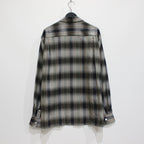 OMBRE CHECK OPEN COLLAR SHIRT L/S -TYPE 4- #GREEN [23FW-WMS-OC04]