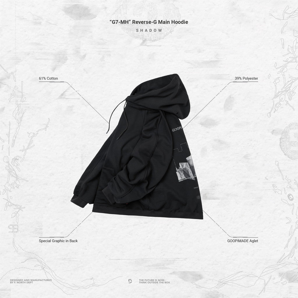 「G7-MH」反向 G 主連帽衫 #SHADOW [GOOPI-23AW-NOV-03]