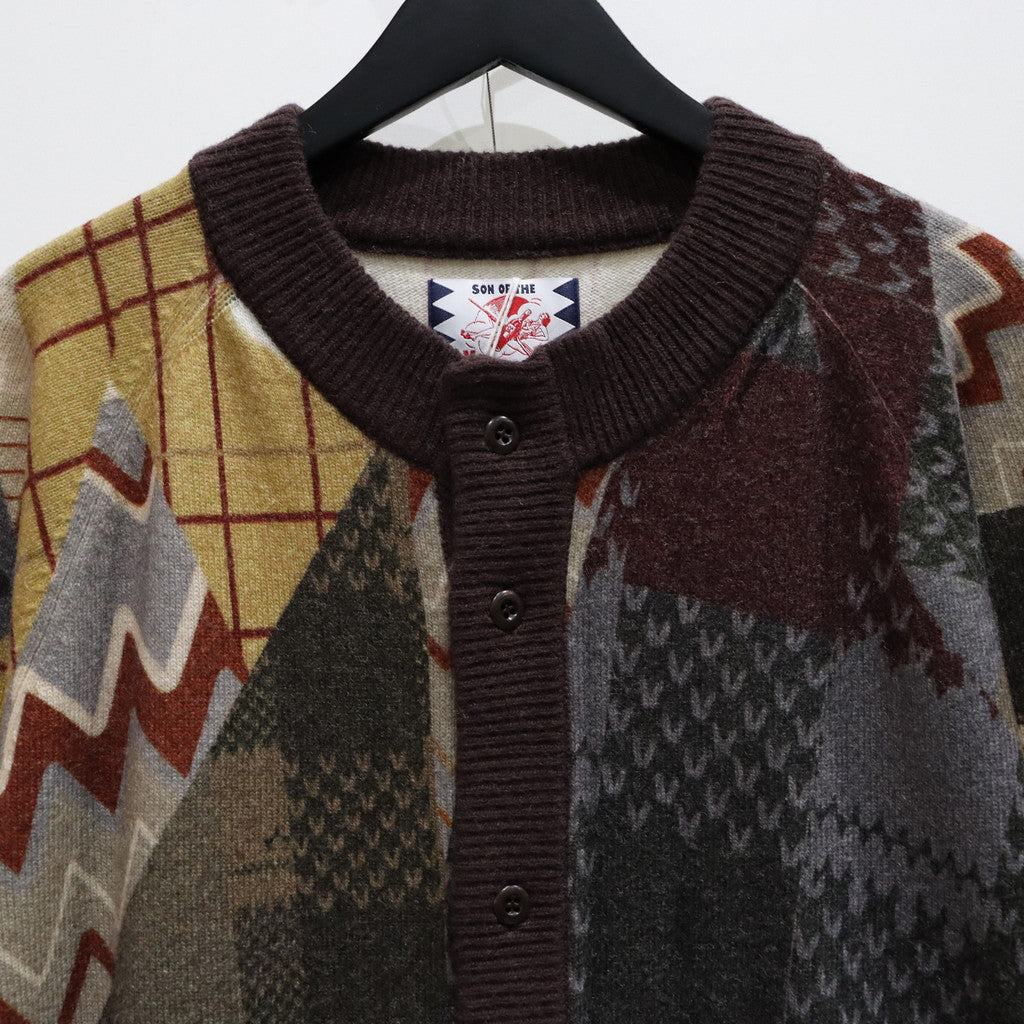 CRAZY PATTERNS KNIT CARDIGAN #BROWN [SC2320-KN09] – cocorozashi