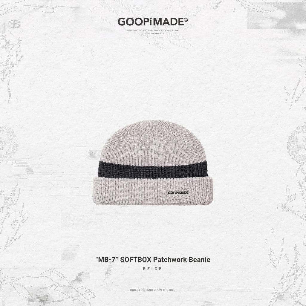 「MB-7」SOFTBOX 拼布毛線帽 #BEIGE [GOOPI-23AW-DEC-04]