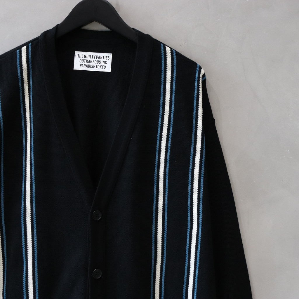 STRIPED CARDIGAN #BLACK [24SS-WMK-KN13]