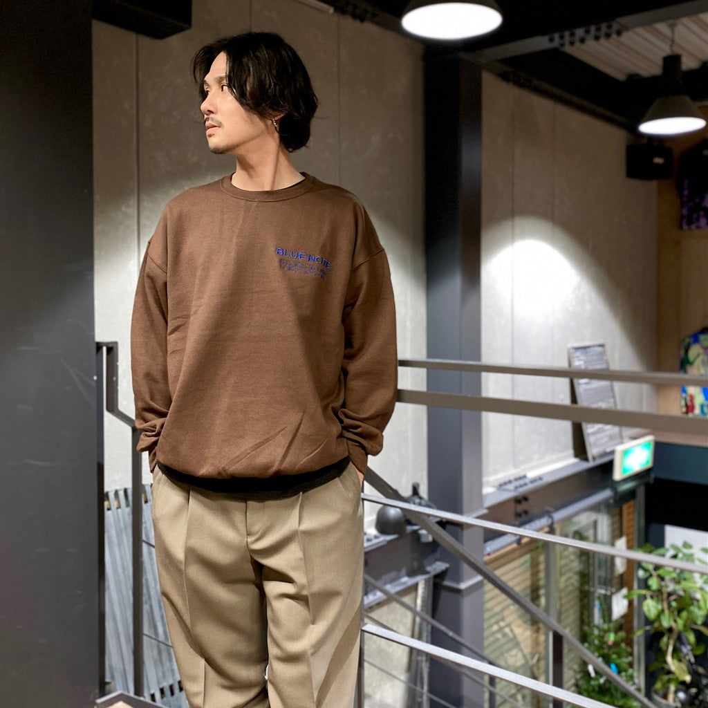 BLUE NOTE | CREW NECK SWEAT SHIRT -TYPE 4- #BROWN [BLUENOTE-WM-SS08]
