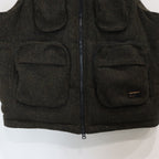 TWEED DOWN VEST #OLIVE [FW23-JK04]