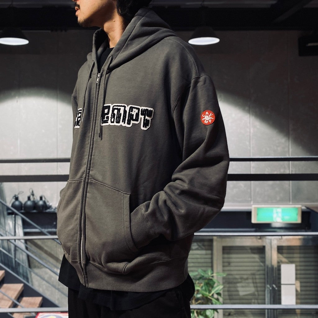 CAV EMPT EMBROIDERY ZIP HOODY #CHARCOAL [CES25CS05]