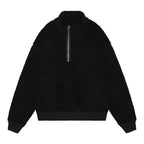 HEAVY WOOL BOA HALF ZIP #BLACK [CES24CS22]