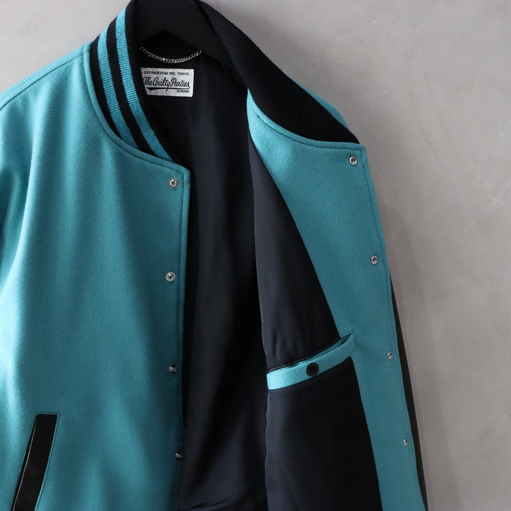 LEATHER VARSITY JACKET -B- -TYPE 2- #EMERALD [24SS-WMO-BL10]