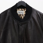 LEATHER VARSITY JACKET -A- -TYPE 2- #BLACK [23FW-WMO-BL03]