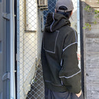 WIDE RIB CUT HEAVY HOODY #BLACK [CES25CS16]