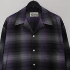 OMBRE CHECK OPEN COLLAR SHIRT L/S -TYPE 2- #PURPLE [23FW-WMS-OC02]