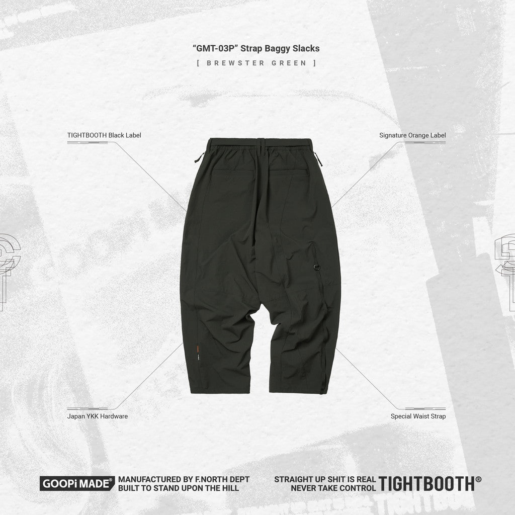 TBPR | "GMT-03P" Strap Baggy Slacks #BREWSTER GREEN [GOOPI-23AW-DEC-TBPR-05]