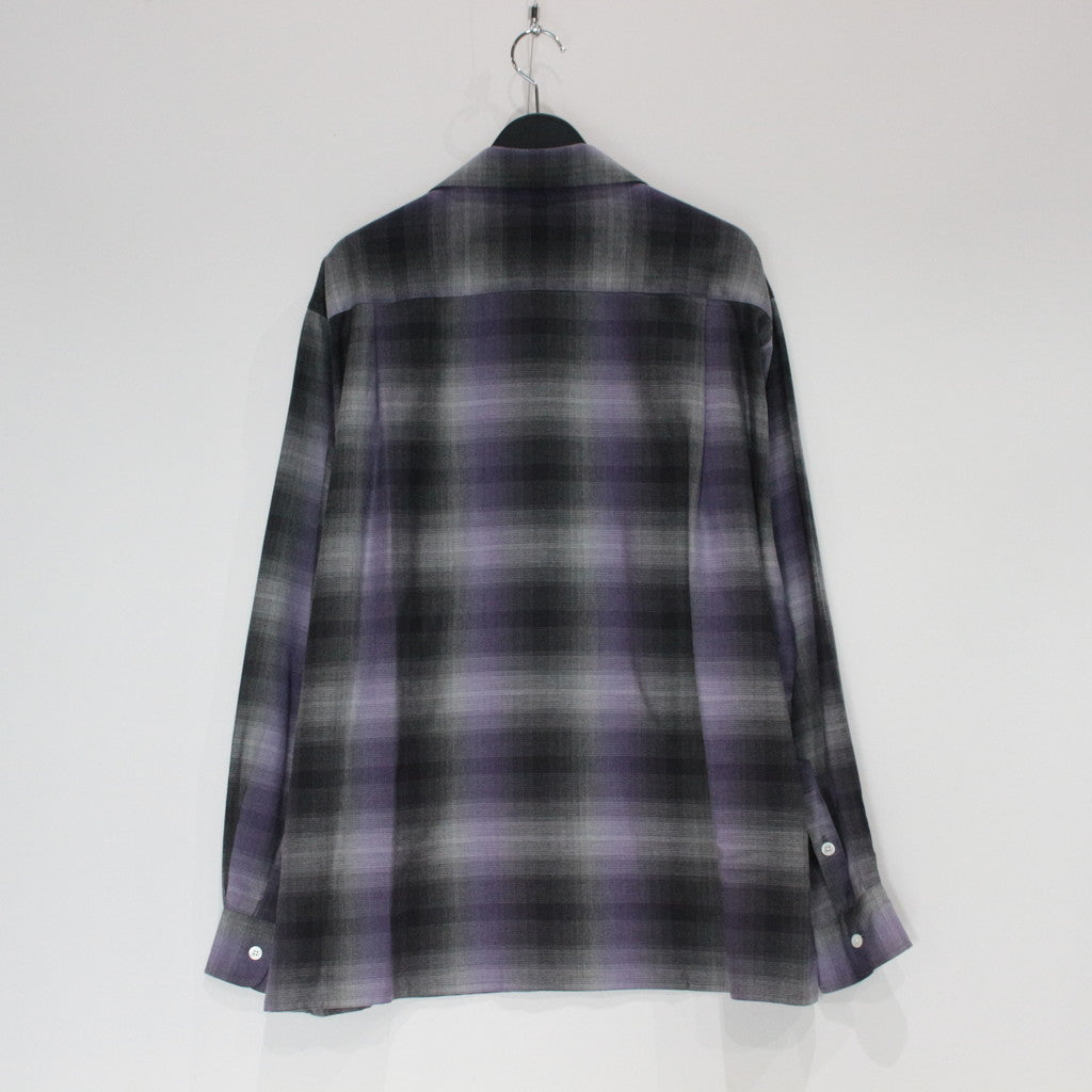 OMBRE CHECK OPEN COLLAR SHIRT L/S -TYPE 2- #PURPLE [23FW-WMS-OC02]