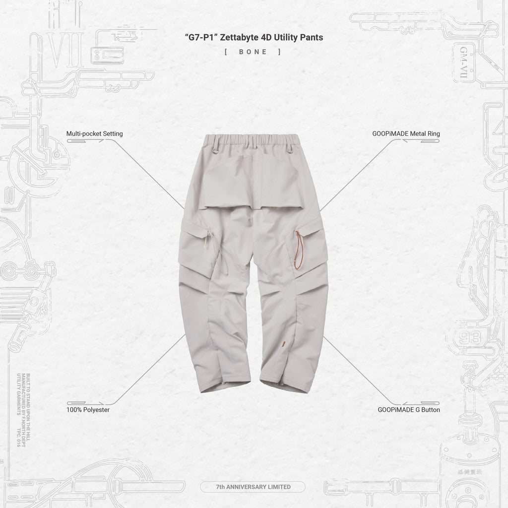 「G7-P1」 Zettabyte 4D Utility Pants #BONE [GOOPI-23AW-OCT-01]