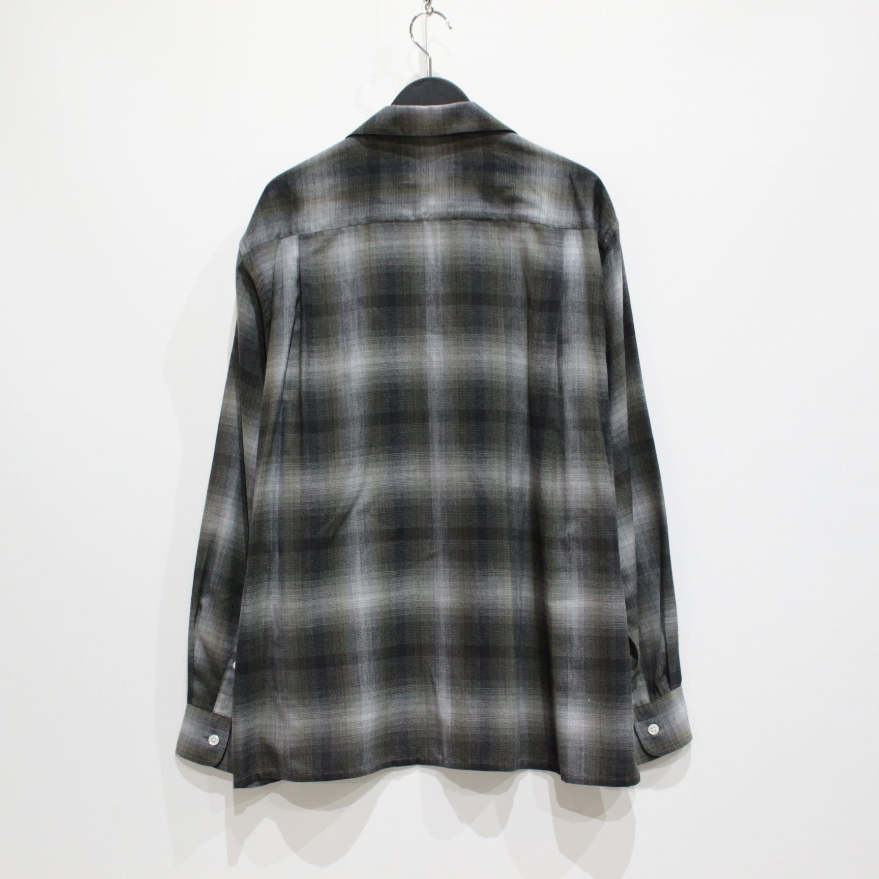 OMBRE CHECK OPEN COLLAR SHIRT L/S -TYPE 3- #YELLOW [23FW-WMS-OC03]