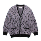 豹紋馬海毛開襟衫#紫色 [24SS-WMK-KN09]