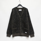 LEOPARD HEAVY MOHAIR CARDIGAN #KHAKI [23FW-WMK-KN15]