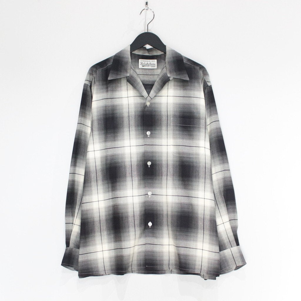 OMBRE CHECK OPEN COLLAR SHIRT L/S -TYPE 1- #WHITE [23FW-WMS-OC01]