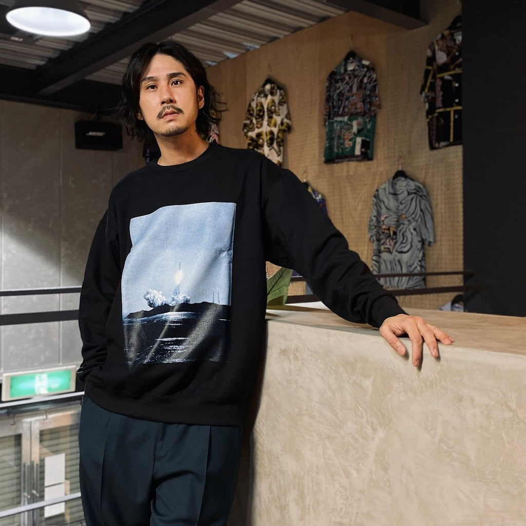 JIRO KONAMI | CREW NECK SWEAT SHIRT - TYPE 2 - #BLACK [JIROKONAMI-WM-S