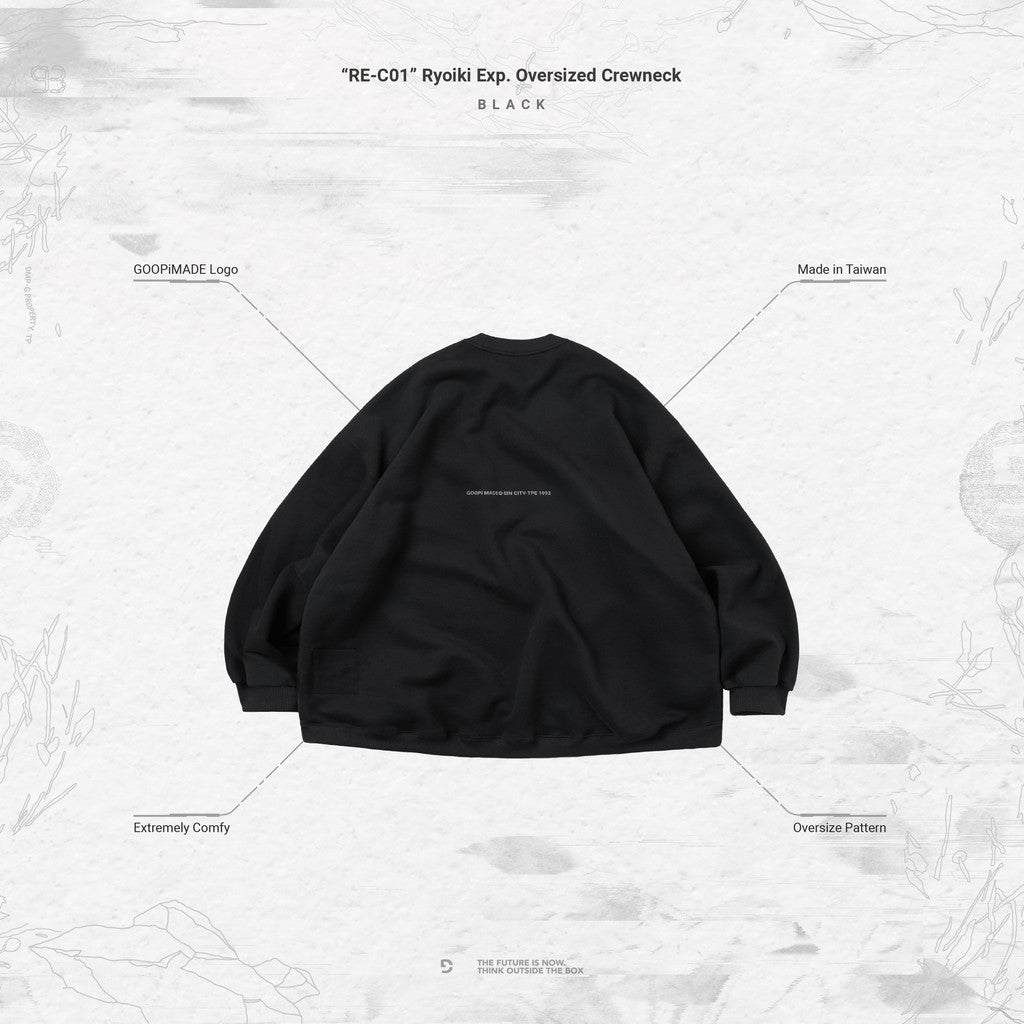 “RE-C01”Ryoiki Exp. 超大圓領毛衣 #BLACK [GOOPI-23AW-DEC-03]