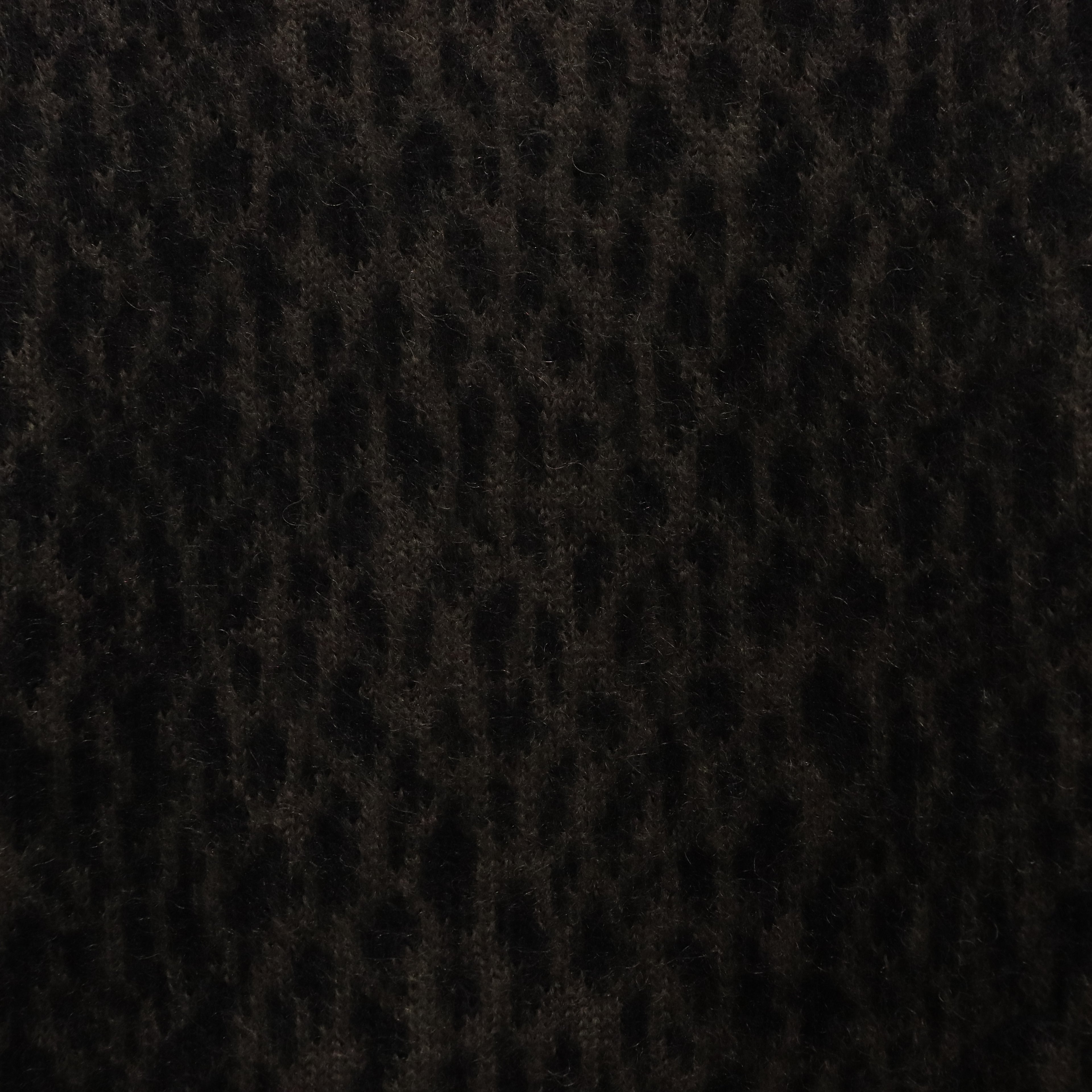 LEOPARD HEAVY MOHAIR CARDIGAN #KHAKI [23FW-WMK-KN15]