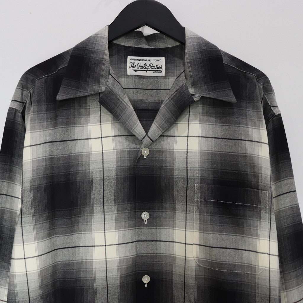 OMBRE CHECK OPEN COLLAR SHIRT L/S -TYPE 1- #WHITE [23FW-WMS-OC01]