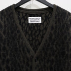 LEOPARD HEAVY MOHAIR CARDIGAN #KHAKI [23FW-WMK-KN15]