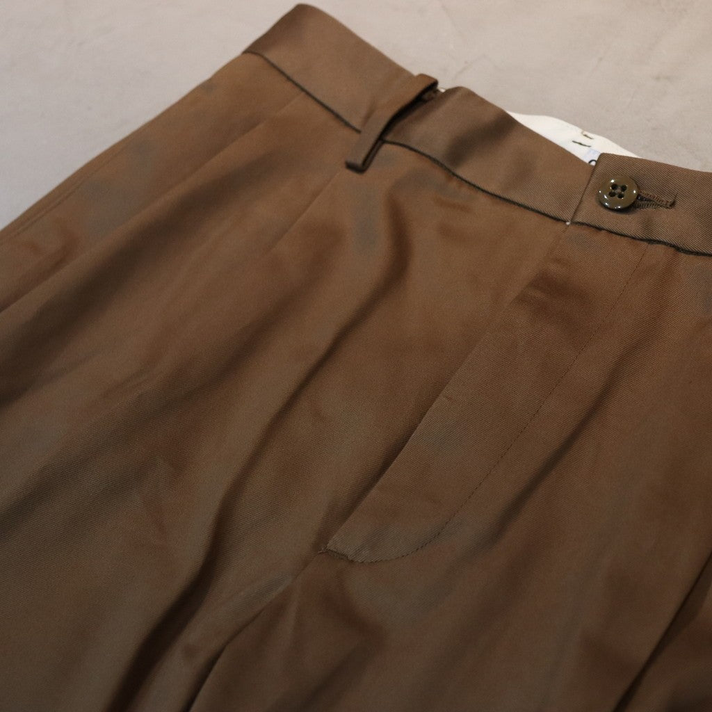 DOUBLE PLEATED CHINO TROUSERS #BROWN [24SS-WMP-PT10]